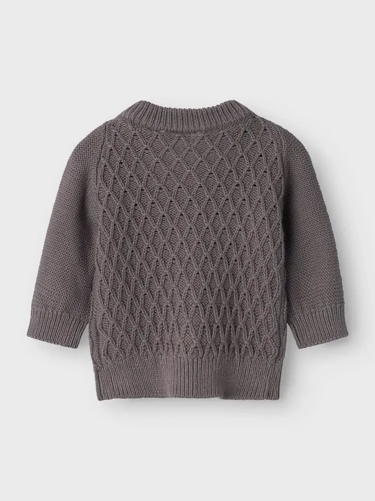 Lil Atelier 13238696 NBMTOBIE LS KNIT CARD LIL pewter Lil Atelier 13238696 NBMTOBIE LS KNIT CARD LIL pewter