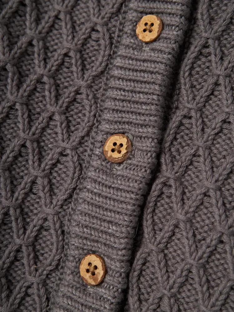 Lil Atelier 13238696 NBMTOBIE LS KNIT CARD LIL pewter Lil Atelier 13238696 NBMTOBIE LS KNIT CARD LIL pewter