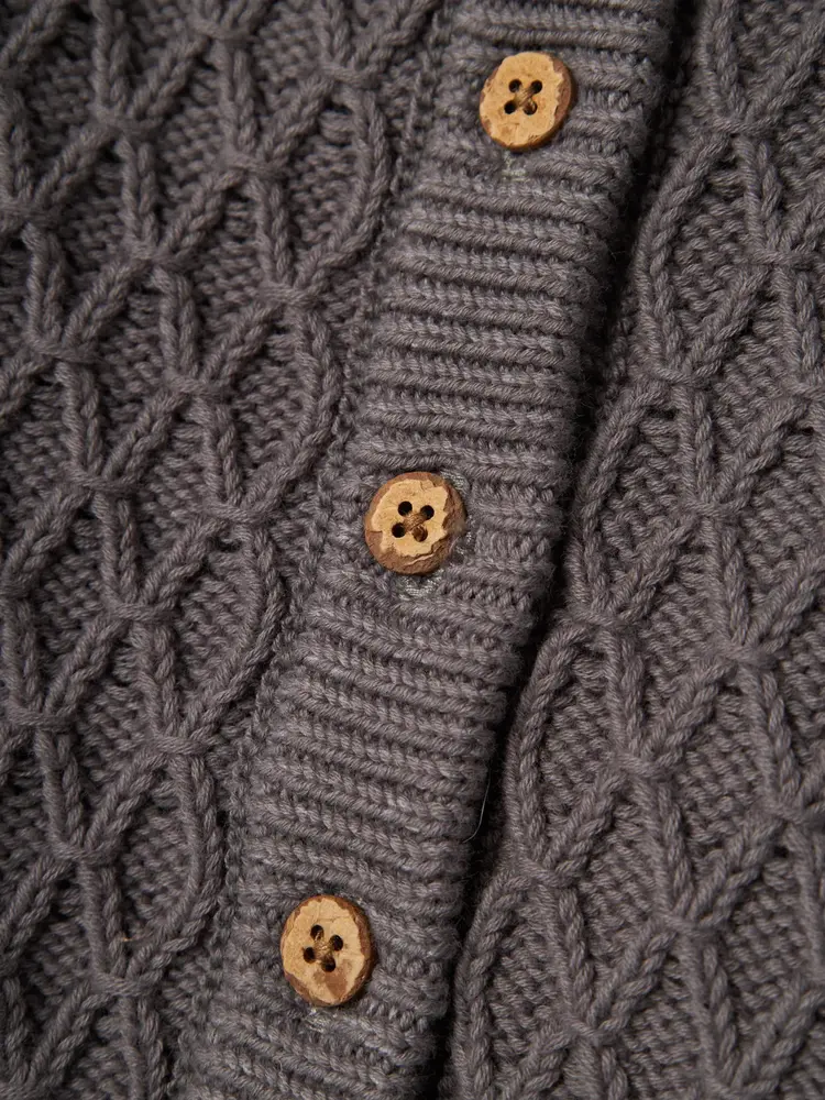 Lil Atelier 13238696 NBMTOBIE LS KNIT CARD LIL pewter