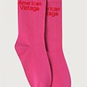 American Vintage roze sokken met rood logo American Vintage roze sokken met rood logo