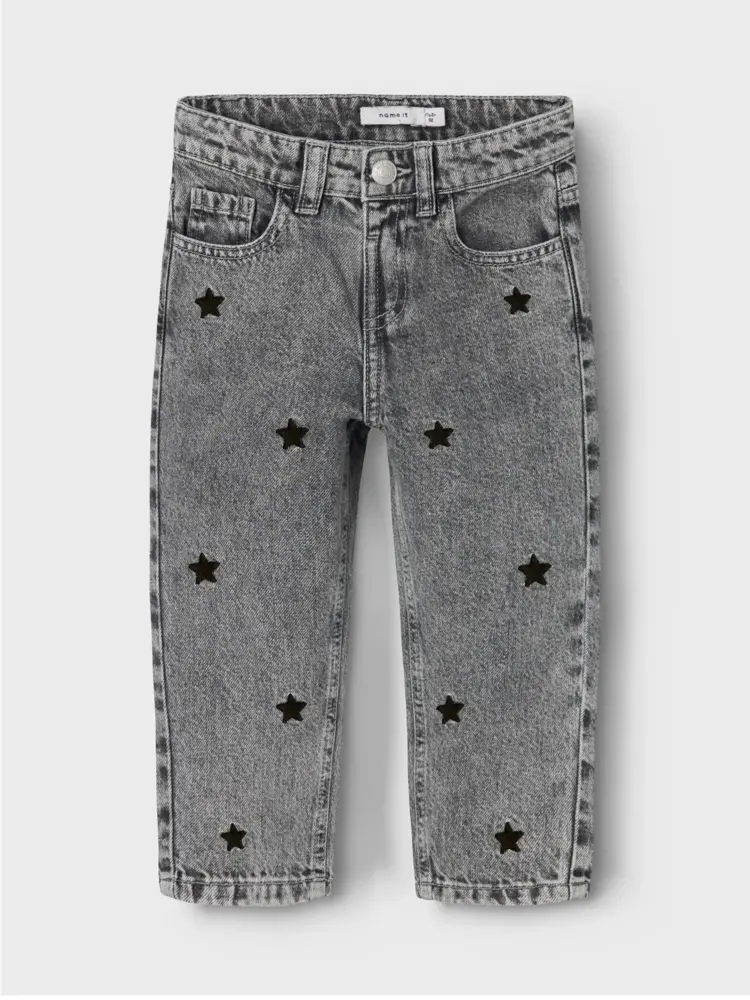Name It 13232569 NMFBELLA MOM EMB JEANS Grey Stars Name It 13232569 NMFBELLA MOM EMB JEANS Grey Stars