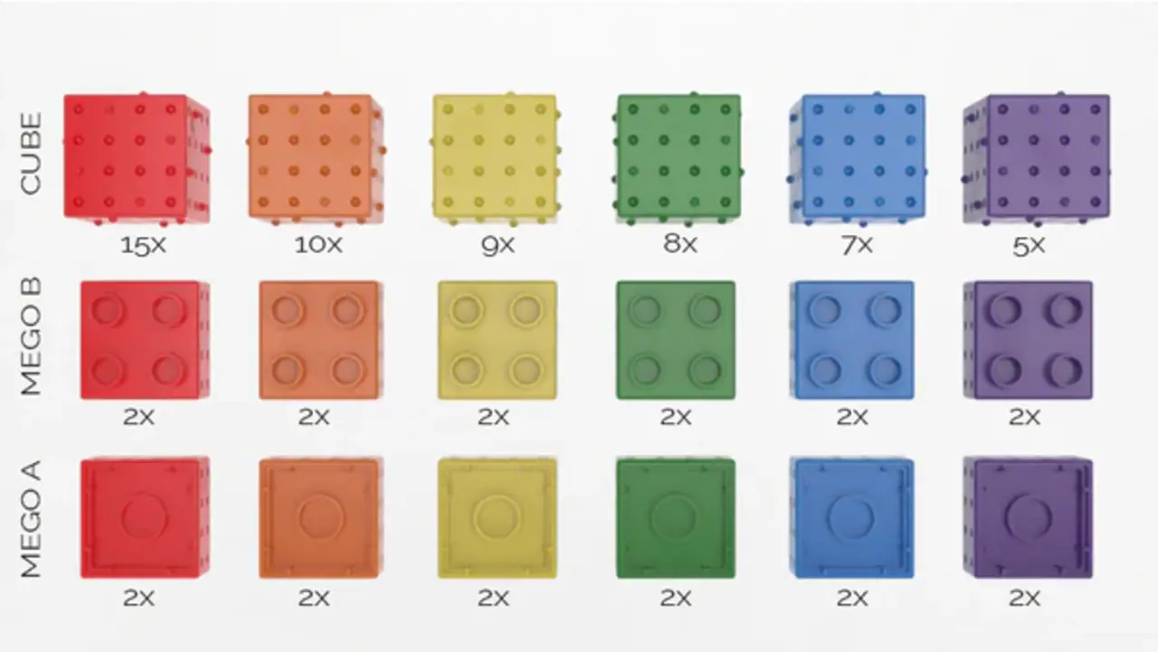 Smartek Magnetische bouwblokken regenboog - 78 stuks Smartek Magnetische bouwblokken regenboog - 78 stuks