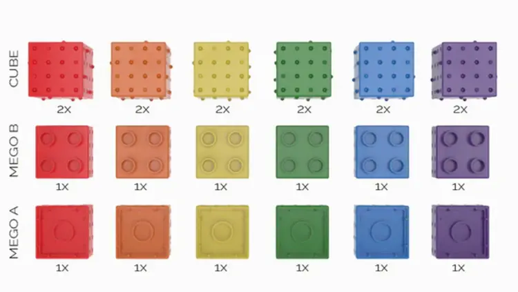 Smartek Magnetische bouwblokken regenboog - 24 stuks