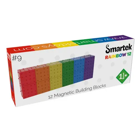 Smartek Magnetische bouwblokken regenboog - 12 stuks