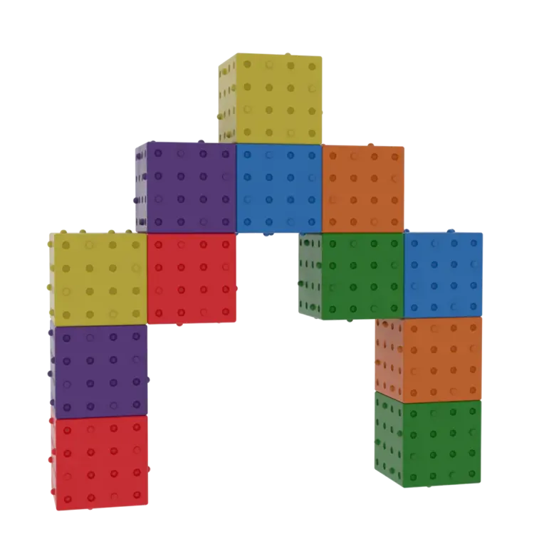 Smartek Magnetische bouwblokken regenboog - 12 stuks