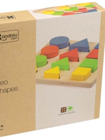Andreu Toys 3 geo vormen puzzel