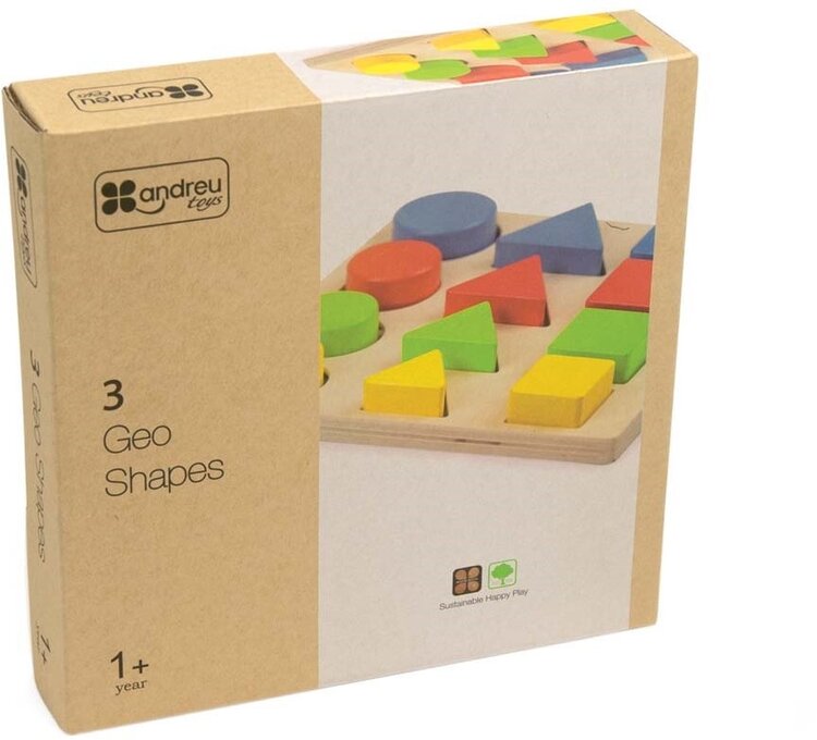 Andreu Toys 3 geo vormen puzzel