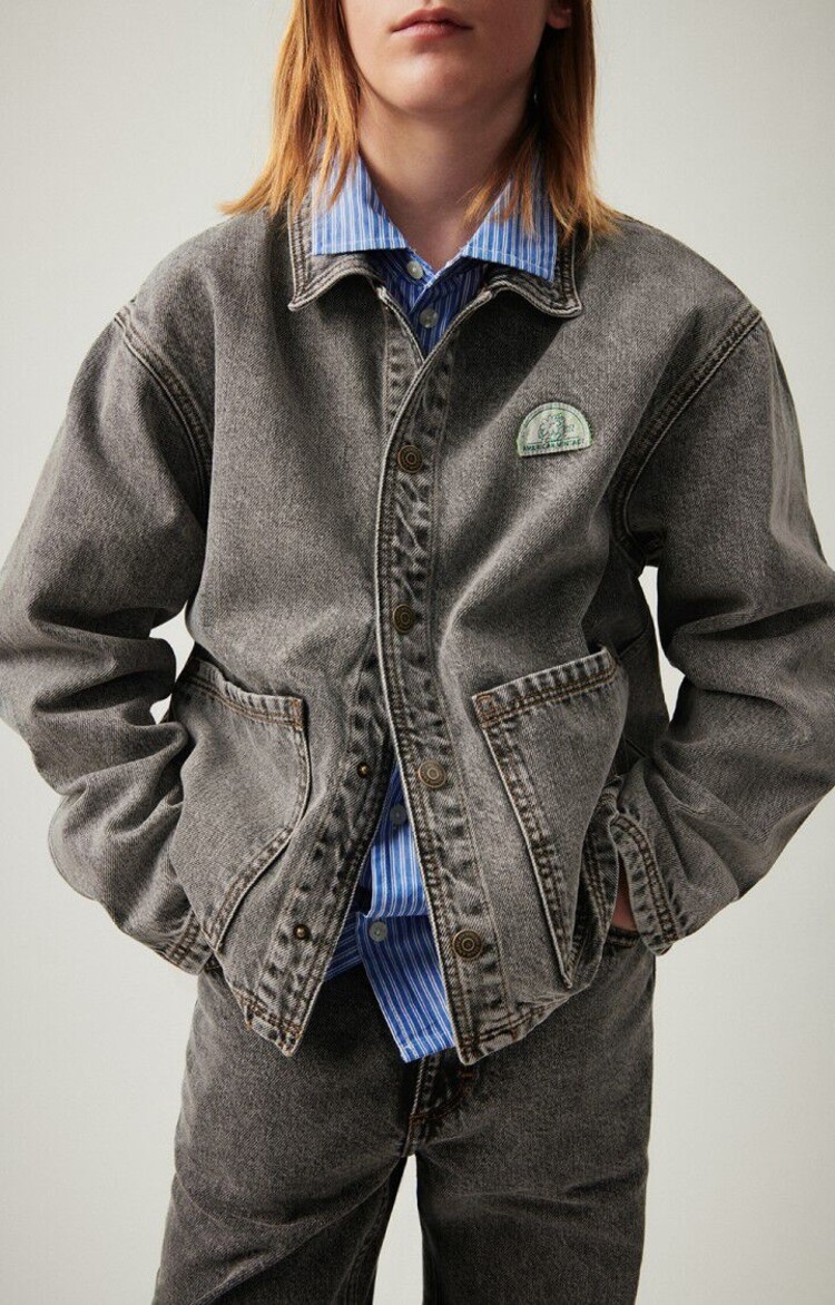 American Vintage jack in gemeleerd grijs