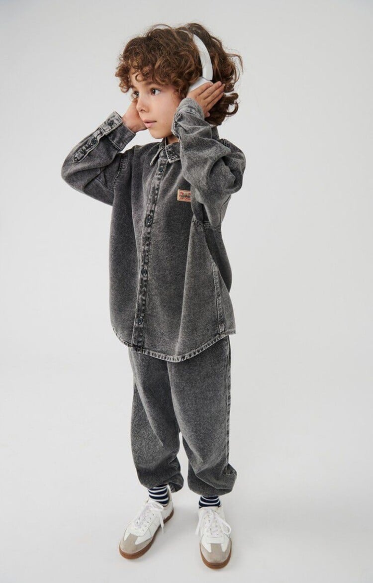 American Vintage grijze denim broek met elastische taille