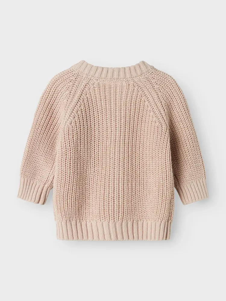Lil Atelier 13231617 NBNEMLEN LS KNIT CARD LIL Gray Morn