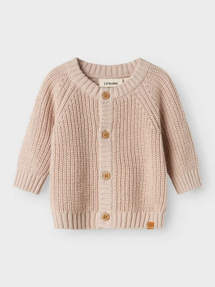 Lil Atelier 13231617 NBNEMLEN LS KNIT CARD LIL Gray Morn