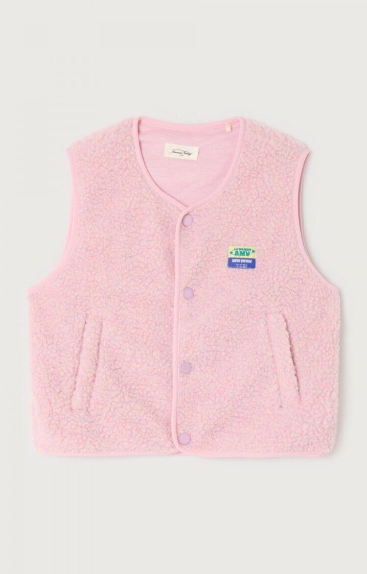 American Vintage teddy bodywarmer lichtroze