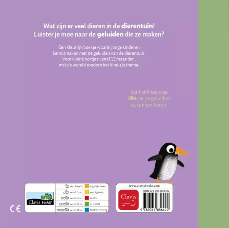 Geluidenboek Clavis: De dierentuin 1+
