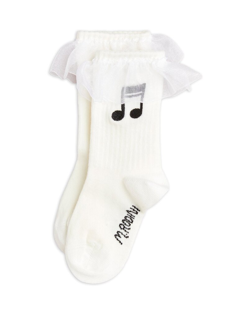 Mini Rodini Note frill 1-pack socks Mini Rodini Note frill 1-pack socks