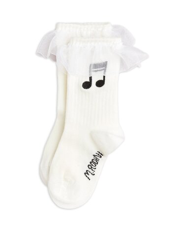 Mini Rodini Note frill 1-pack socks Mini Rodini Note frill 1-pack socks