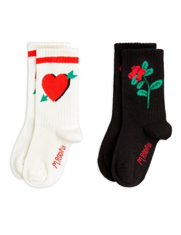 Mini Rodini Arrowed heart 2-pack socks Mini Rodini Arrowed heart 2-pack socks