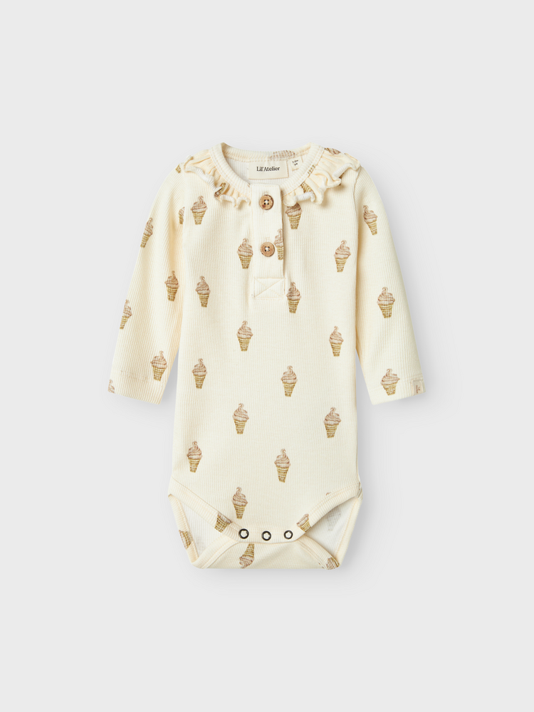 Lil Atelier 13240322 NBFGAVO EMO LS SLIM BODY LIL Turtledove ICE CREAM