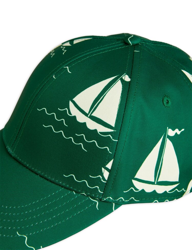 Mini Rodini Sailing boats aop cap green