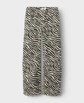 Name It 13245516 NKFROSE WIDE TWILL PANT Zebra
