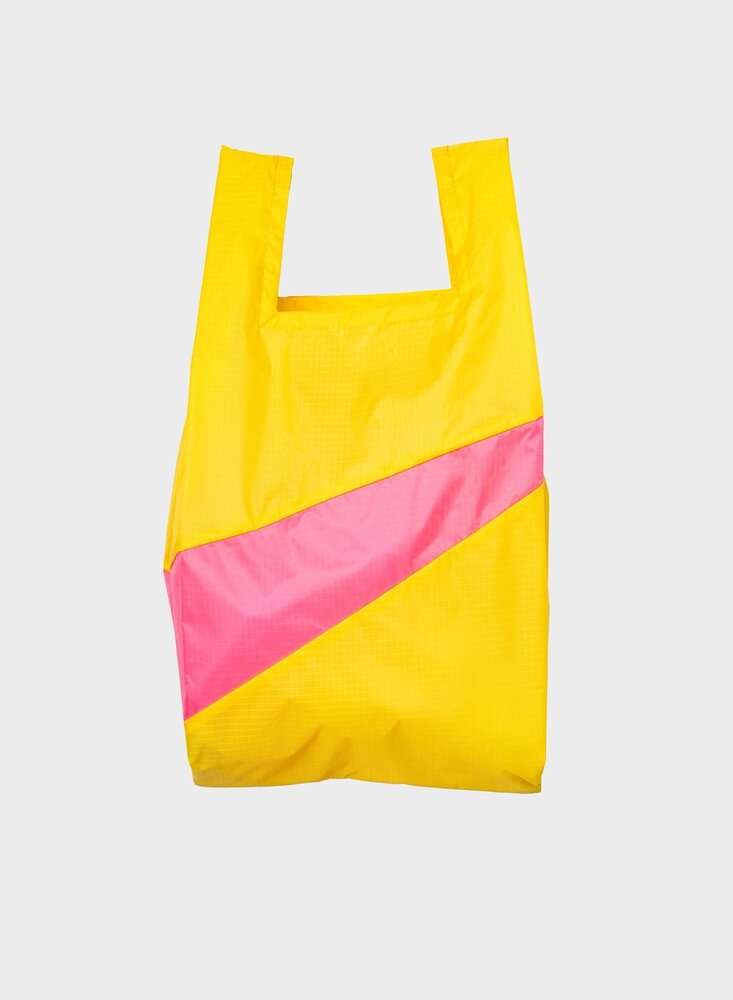 Susan Bijl The New Shopping Bag TV Yellow & Fluo Pink Medium