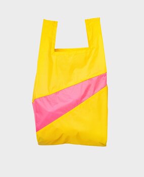 Susan Bijl The New Shopping Bag TV Yellow & Fluo Pink Medium Susan Bijl The New Shopping Bag TV Yellow & Fluo Pink Medium