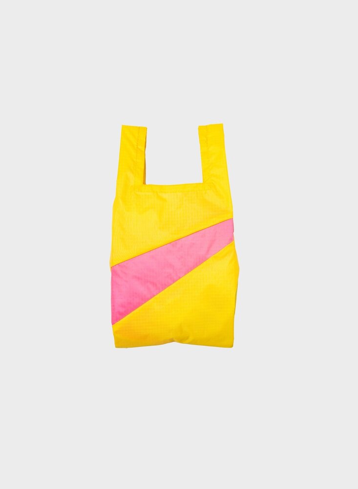 Susan Bijl The New Shopping Bag TV Yellow & Fluo Pink Small Susan Bijl The New Shopping Bag TV Yellow & Fluo Pink Small