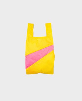 Susan Bijl The New Shopping Bag TV Yellow & Fluo Pink Small Susan Bijl The New Shopping Bag TV Yellow & Fluo Pink Small