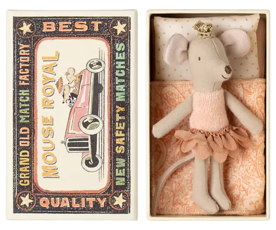 Maileg Princess mouse, Little sister in matchbox 17-5101-00 Maileg Princess mouse, Little sister in matchbox 17-5101-00