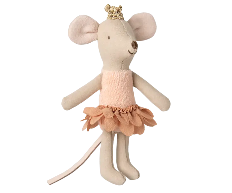 Maileg Princess mouse, Little sister in matchbox 17-5101-00