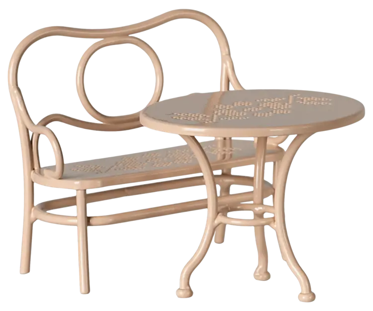 Maileg Cafe set Mouse big pale pink