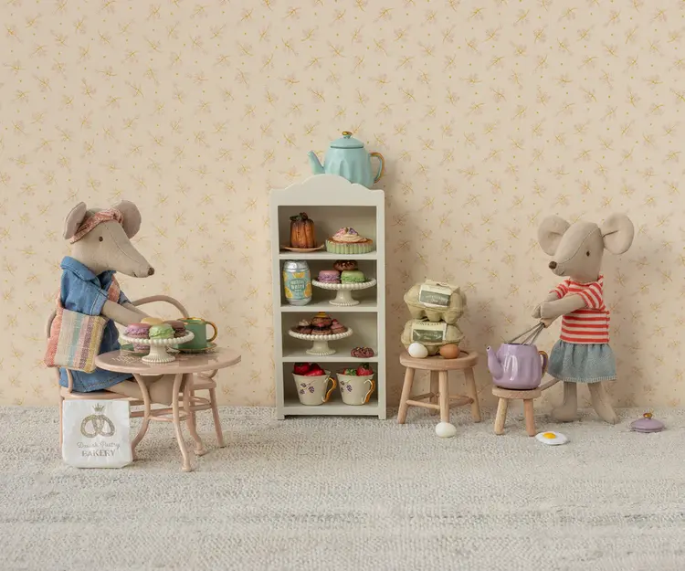 Maileg Cafe set Mouse big pale pink