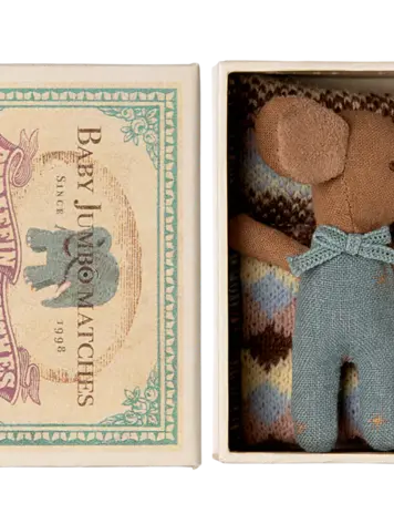 Maileg Baby mouse, sleepy/wakey in matchbox ­ boy