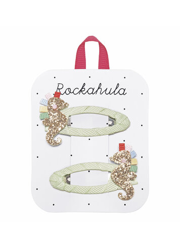 Rockahula Glitter Rainbow Seahorse Green Clips