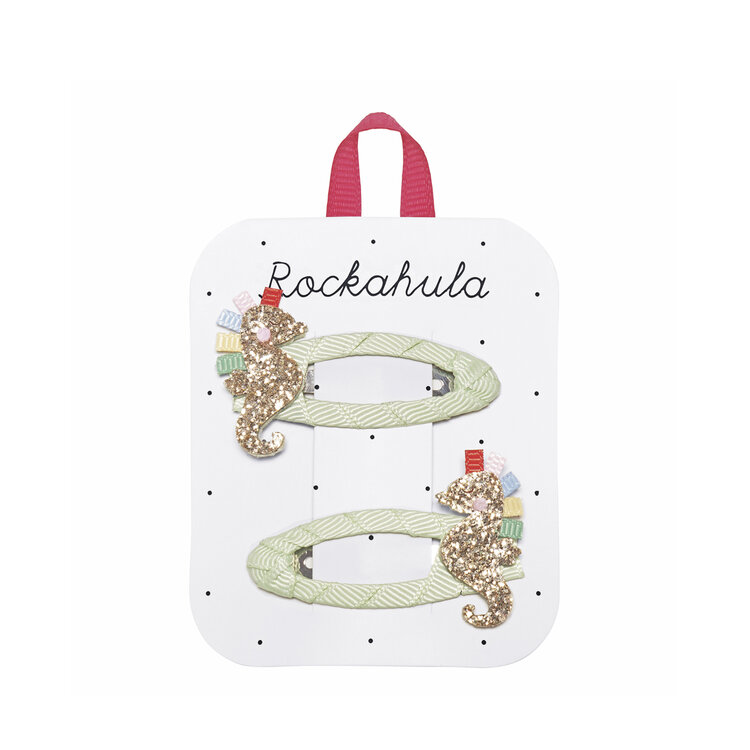 Rockahula Glitter Rainbow Seahorse Green Clips