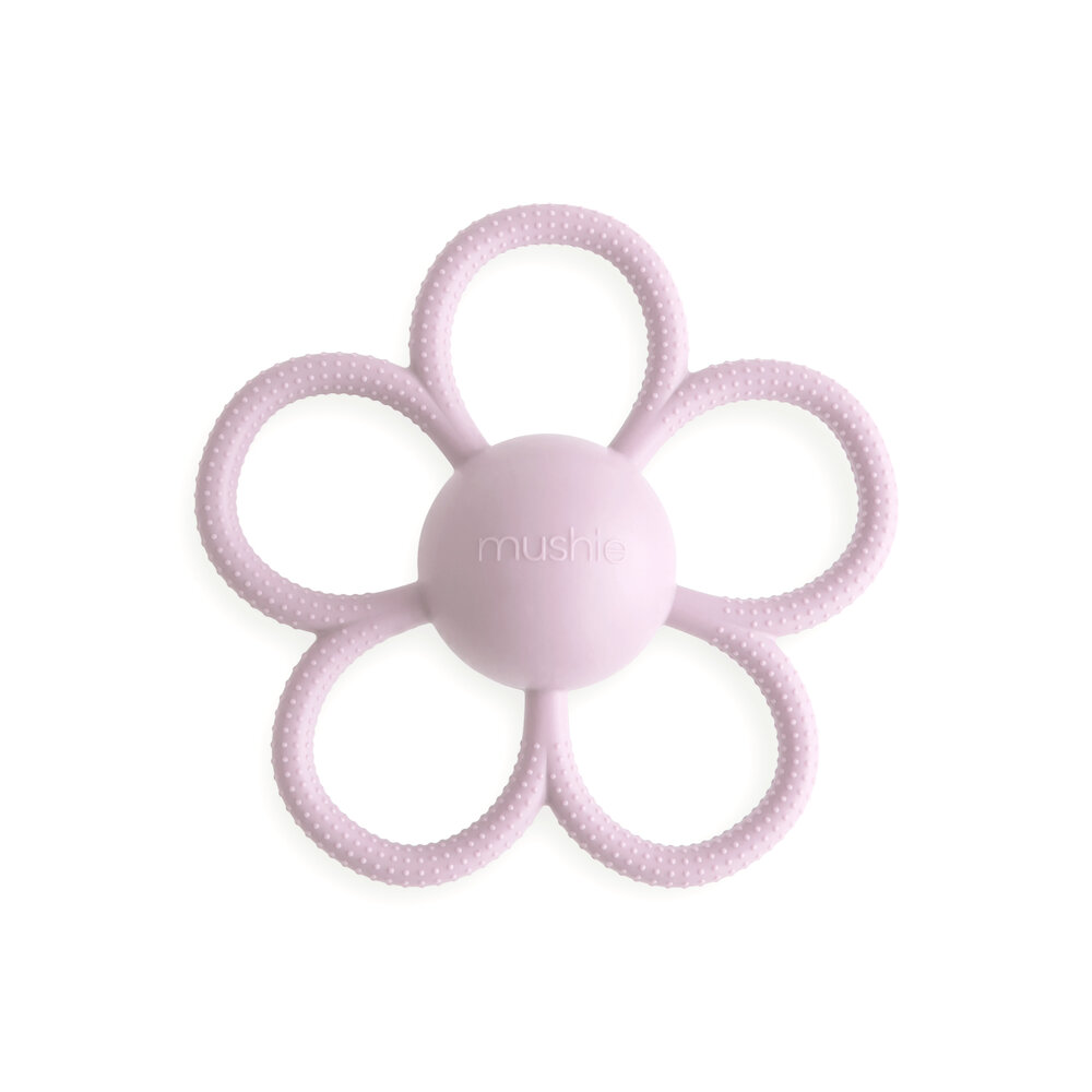 Mushie Rattle daisy teether soft lilac Mushie Rattle daisy teether soft lilac