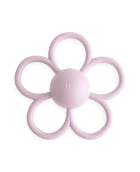 Mushie Rattle daisy teether soft lilac Mushie Rattle daisy teether soft lilac