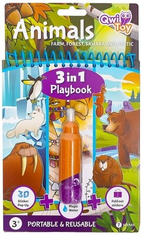 Qwi Toy 3 in 1 Playbook Animals Qwi Toy 3 in 1 Playbook Animals