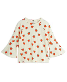 Mini Rodini Outlined hearts aop trumpet sleeve top