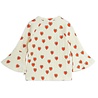 Mini Rodini Outlined hearts aop trumpet sleeve top Mini Rodini Outlined hearts aop trumpet sleeve top