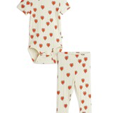 Mini Rodini Outlined hearts aop baby set