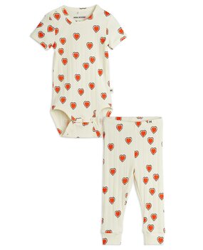 Mini Rodini Outlined hearts aop baby set Mini Rodini Outlined hearts aop baby set
