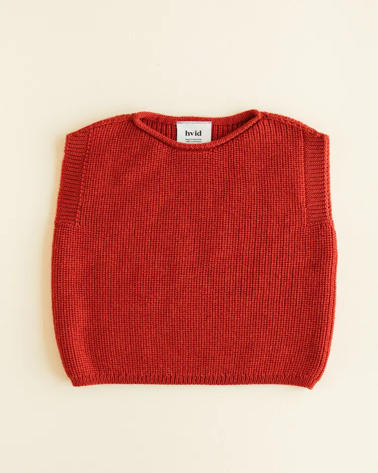 Hvid Harvey vest Red merinowol