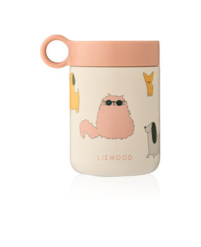 Liewood Kiani Printed Food Jar - Cats and Dogs / Sandy