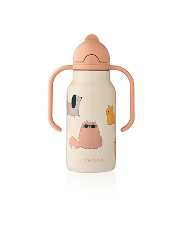 Liewood Kimmie Water Bottle 250 ml - 2503 Cats and Dogs / Sandy