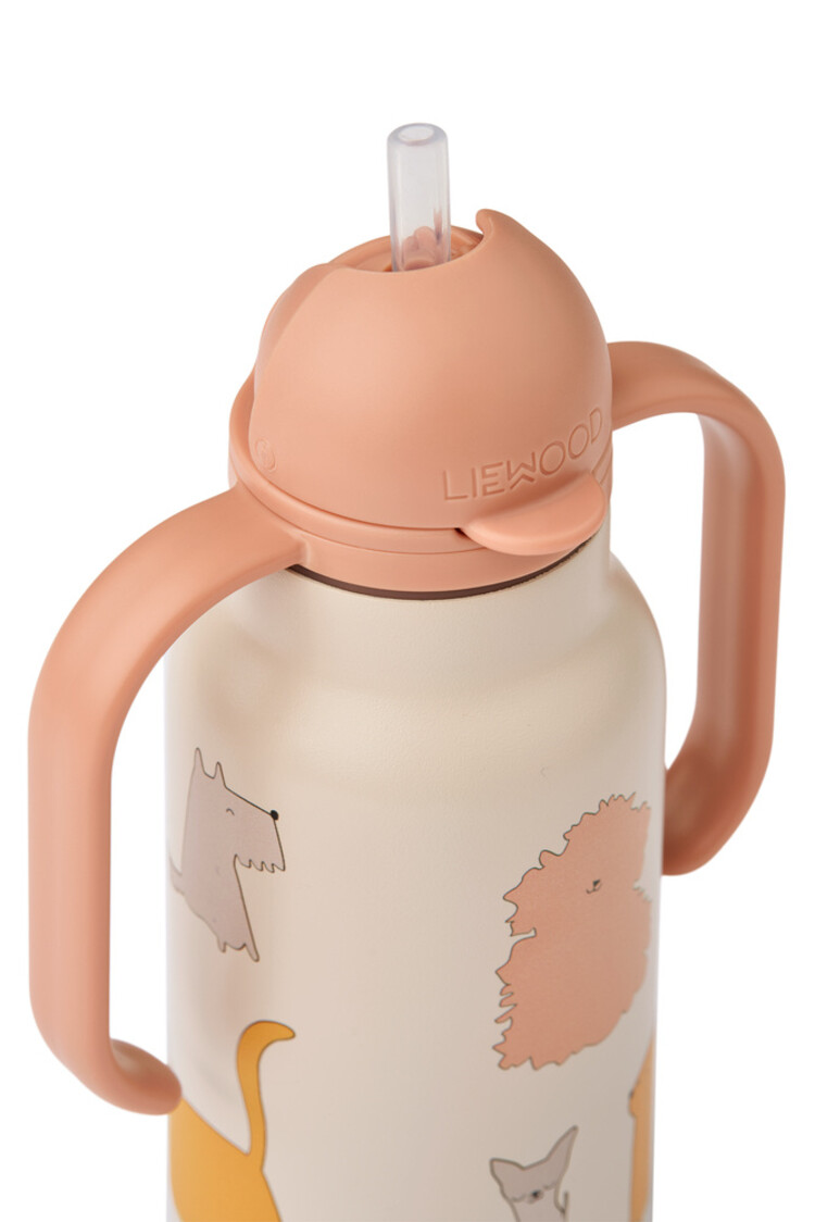 Liewood Kimmie Water Bottle 250 ml - 2503 Cats and Dogs / Sandy