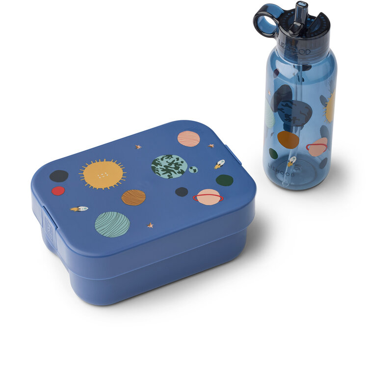 Liewood Chelsey Printed Lunchbox Set - 2510 Universe / Classic navy