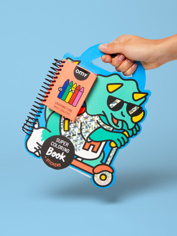 OMY Super coloring and stickers book - Dino