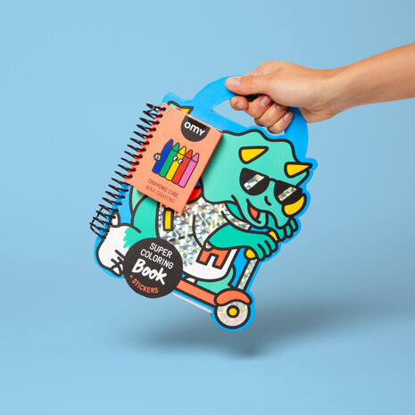OMY Super coloring and stickers book - dino OMY Super coloring and stickers book - dino