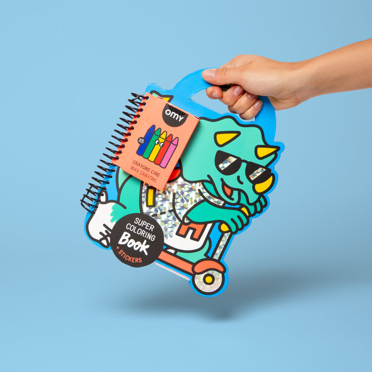 OMY Super coloring and stickers book - Dino