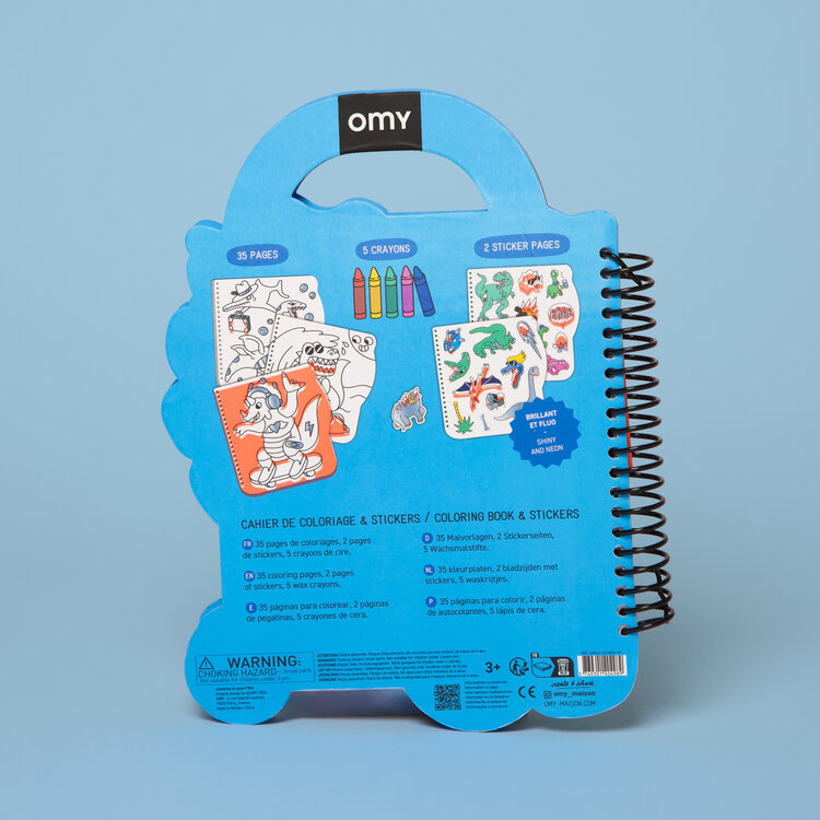 OMY Super coloring and stickers book - Dino